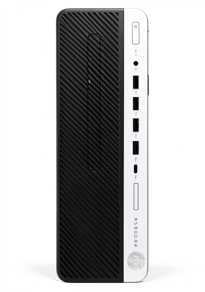 HP ProDesk 600G4 desktop with dual monitors on a home office desk