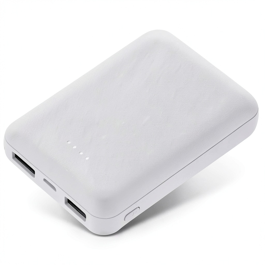 Installing Entronix 10000mAh Power Bank Portable Charger USB Type C on a wooden desk
