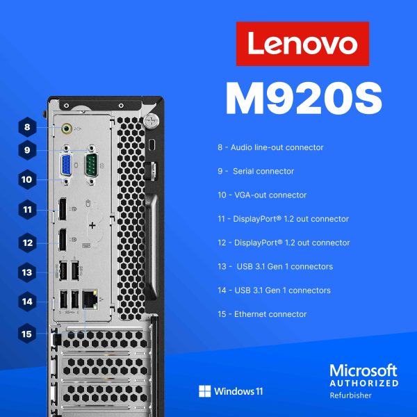 Lenovo ThinkCentre M920S Desktop Intel i5 16GB RAM 500GB SSD-3