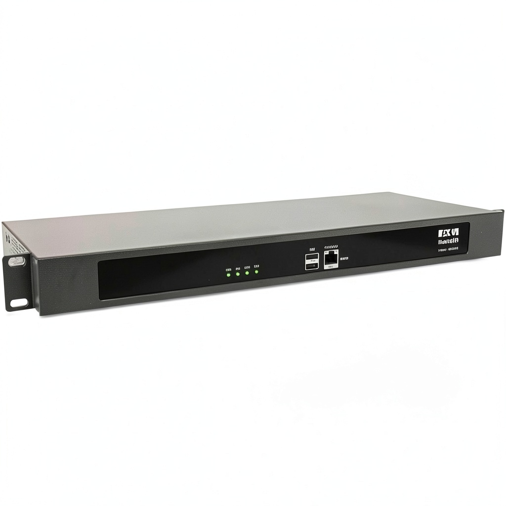 'Tripp Lite 48 Port Console Server mounted in a rack setup'