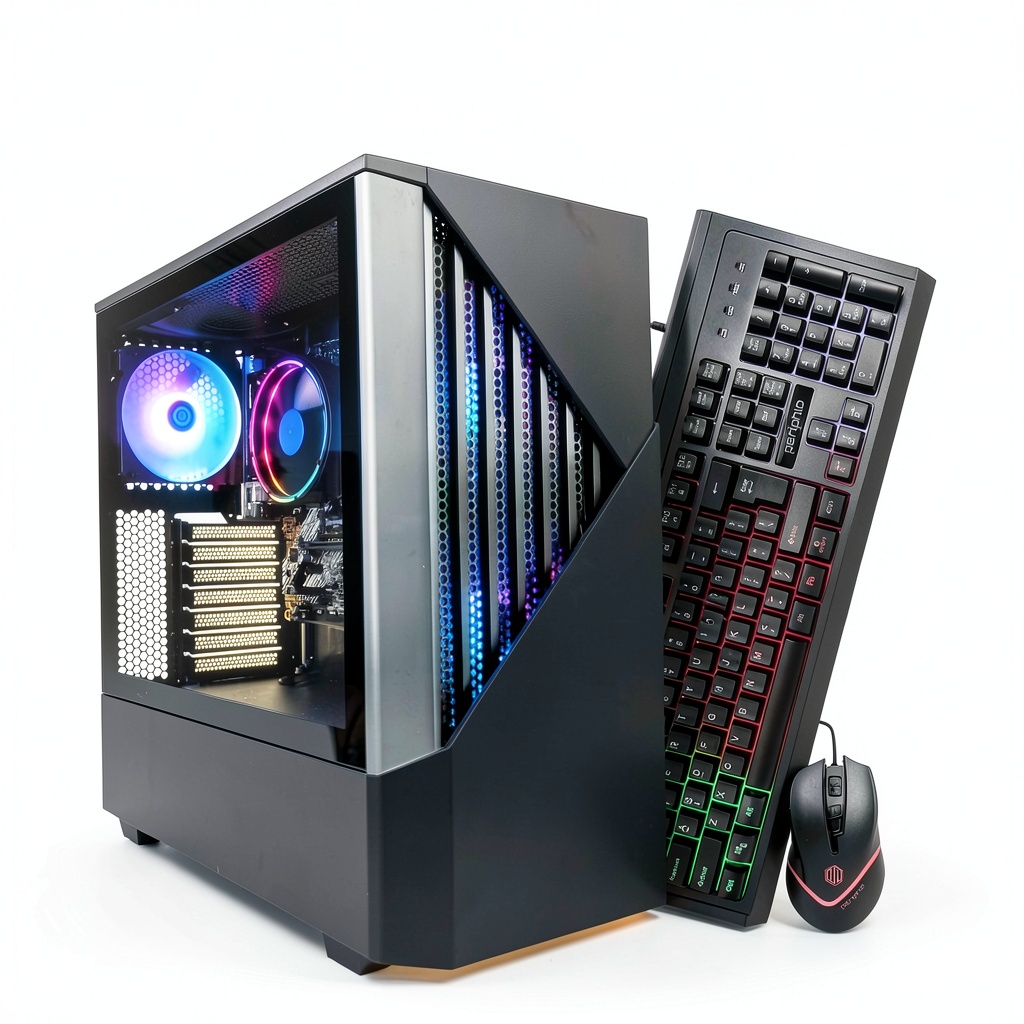 Periphio Reaper Gaming PC setup with monitor and accessories