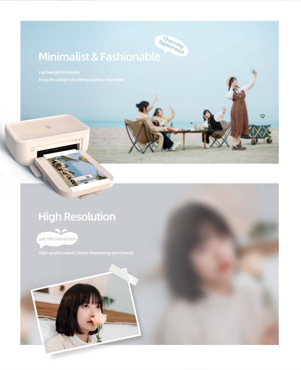 Hanin CP4100 Photo Printer Wi-Fi Portable for Smartphones-2