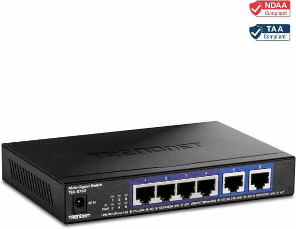 TRENDnet 6 Port 10G Switch 2x10G Ports 60Gbps Fanless-1