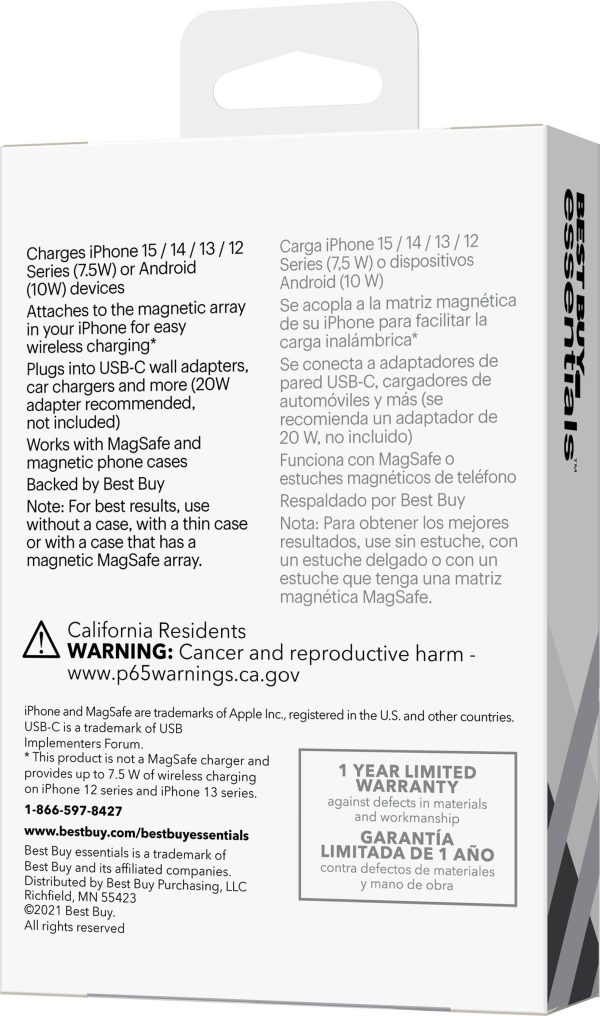 Best Buy Magnetic Wireless Charger 7.5W MagSafe Compatible-9