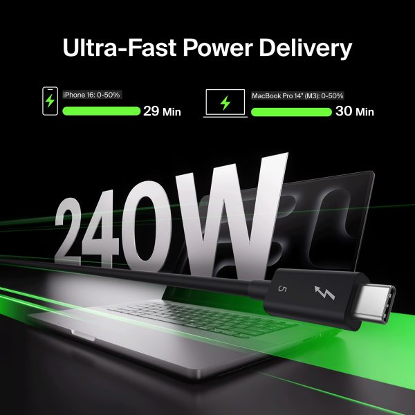 Belkin Thunderbolt 5 Cable 80Gbps 240W Power 8K Display-11