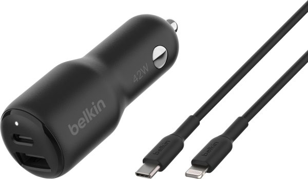 BOOST CHARGE 42W Dual Car Charger Fast Charging iPhone-0