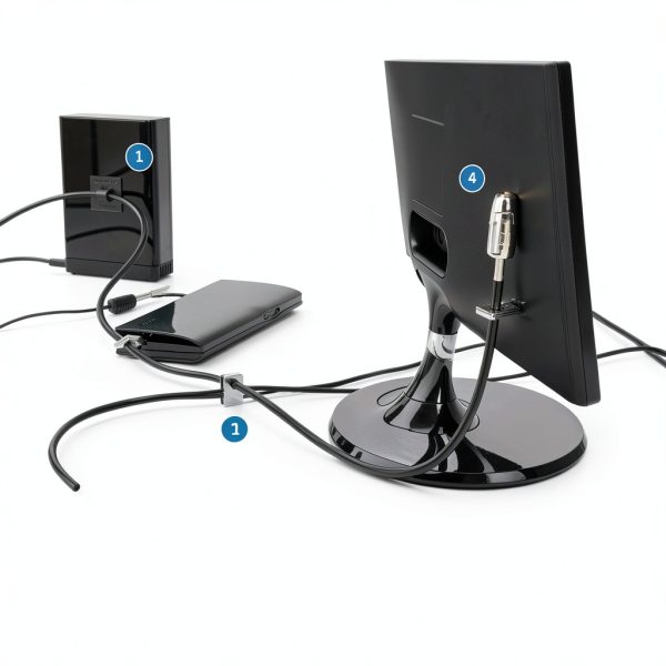 Kensington Desktop Locking Kit Carbon Steel Cable Keyed-11