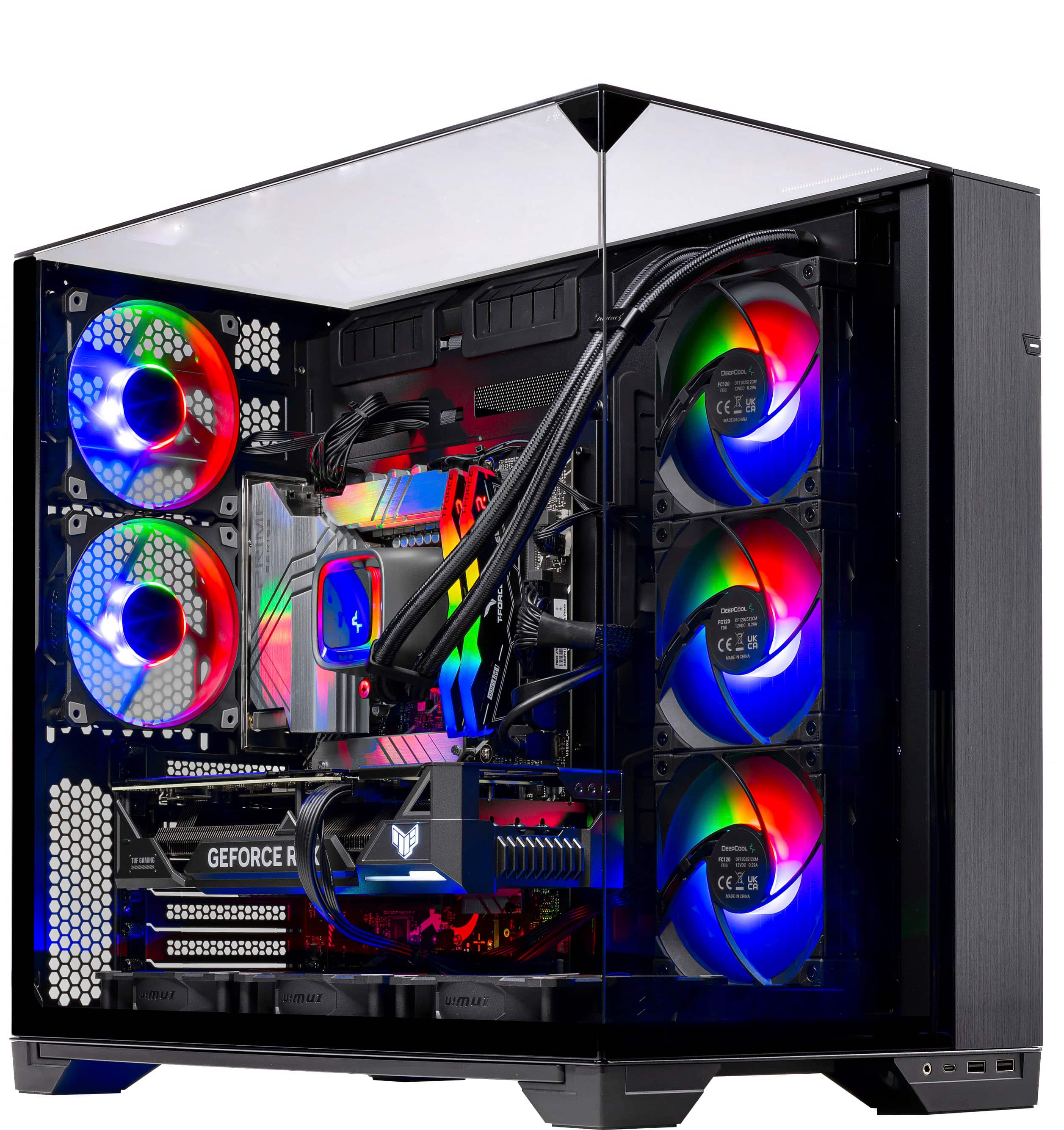 Skytech Gaming O11V Desktop PC setup in a gaming environment
