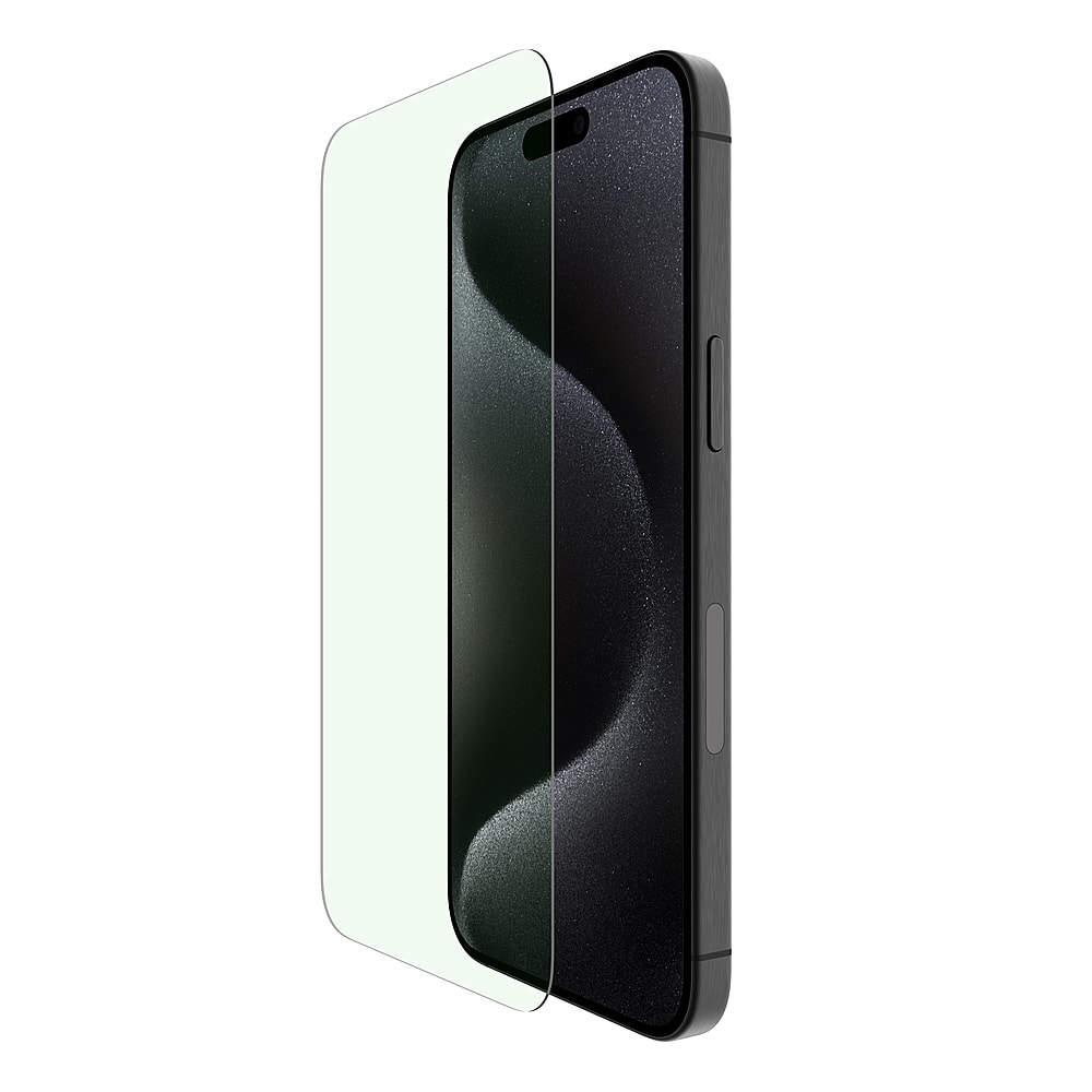 UltraGlass screen protector applied to iPhone 14 Pro Max showing crystal-clear display