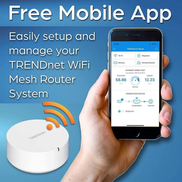 TRENDnet AC2200 WiFi Mesh Router TEW-830MDR Seamless Roaming-3