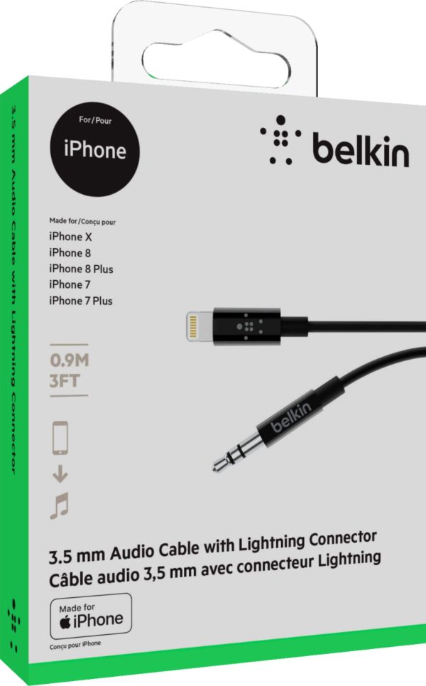 Belkin Lightning to Aux Cable MFi Certified iPhone 7 Plus-1