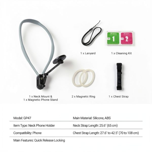 Neewer Magnetic Phone Neck Holder Adjustable POV Vlogging-7