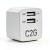 C2G USB Wall Charger Foldable 2 Port AC Adapter White-0
