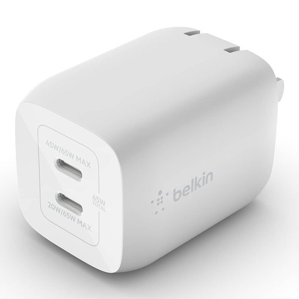 Belkin 65W Dual USB C GaN Wall Charger Fast Charge Travel-1