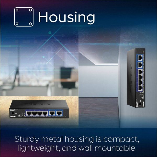 TRENDnet 6 Port 10G Switch 2x10G Ports 60Gbps Fanless-3