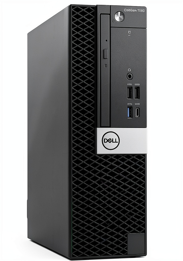Installing Dell Optiplex 7060 SFF Desktop Intel i7 16GB 1TB SSD on a wooden desk