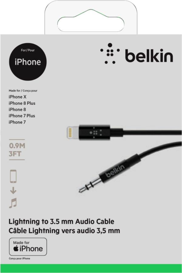 Belkin Lightning to Aux Cable MFi Certified iPhone 7 Plus-5