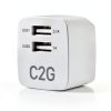 C2G USB Wall Charger Foldable 2 Port AC Adapter White-3