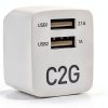 C2G USB Wall Charger Foldable 2 Port AC Adapter White-8