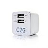 C2G USB Wall Charger Foldable 2 Port AC Adapter White-4