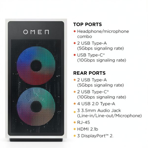 HP OMEN 35L Gaming Desktop AMD Ryzen 7 9800X3D 32GB DDR5-6
