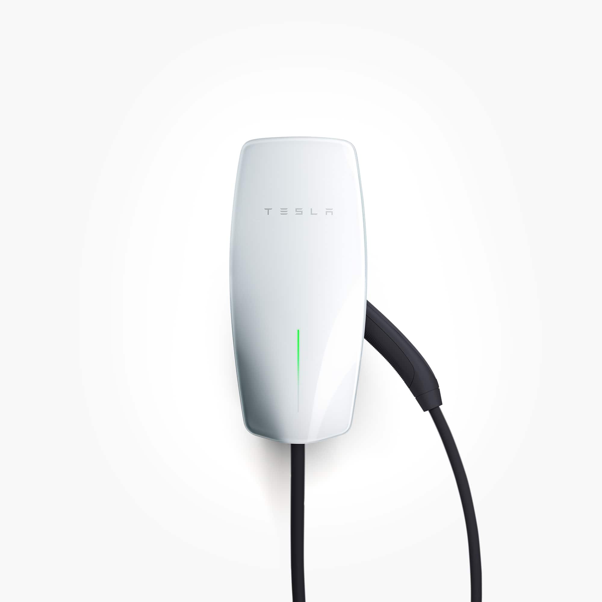 Tesla Wall Connector installed in a residential garage