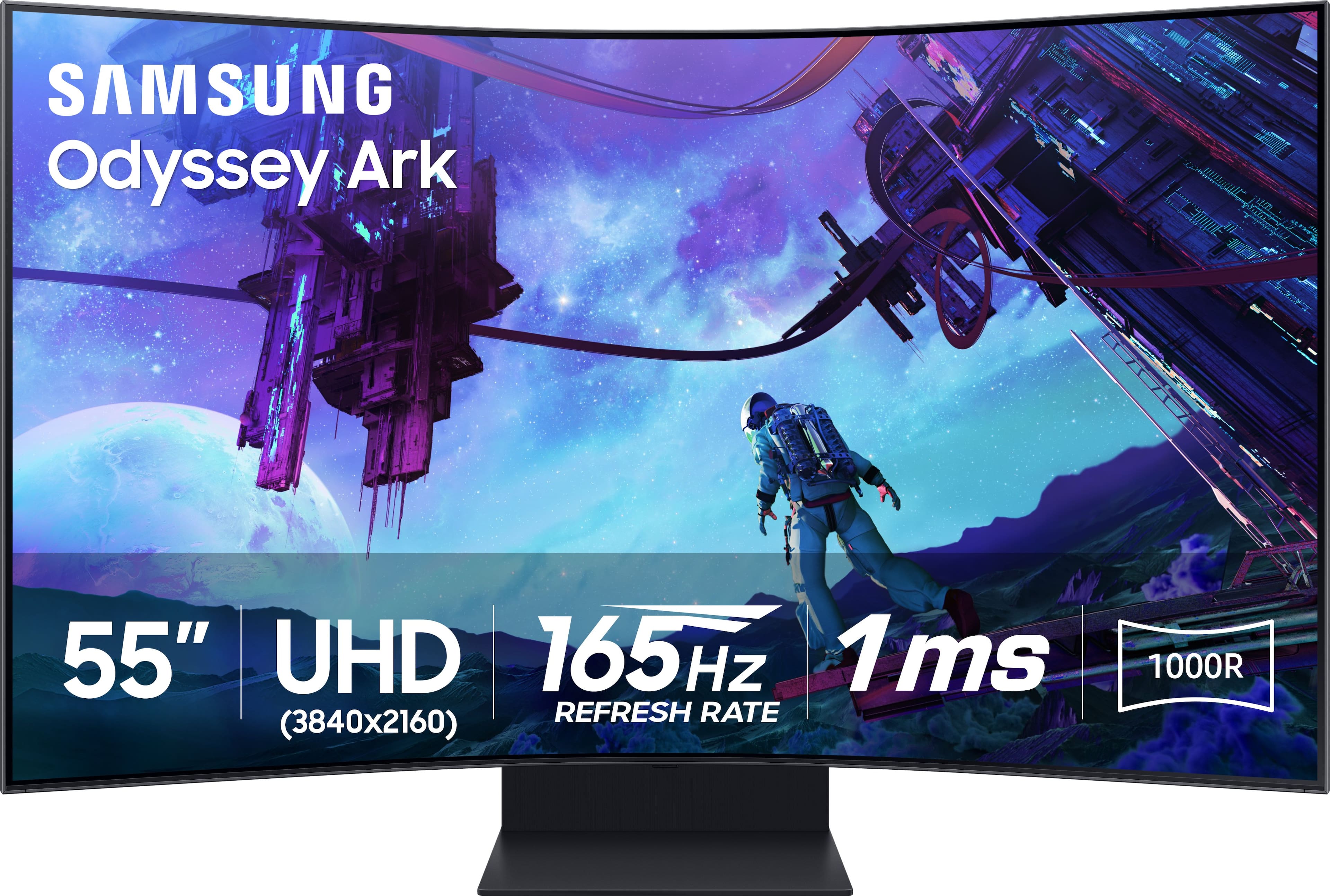 Samsung Odyssey Ark 2nd Gen curved screen in a gaming setup
