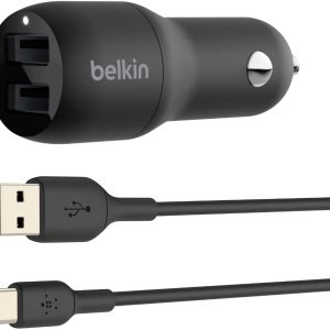 Belkin Dual USB Car Charger Fast Charging 24W-0