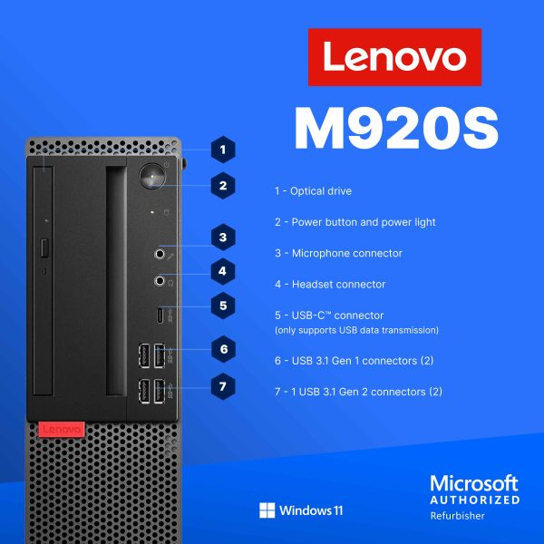 Lenovo ThinkCentre M920S Desktop Intel i5 16GB RAM 500GB SSD-2