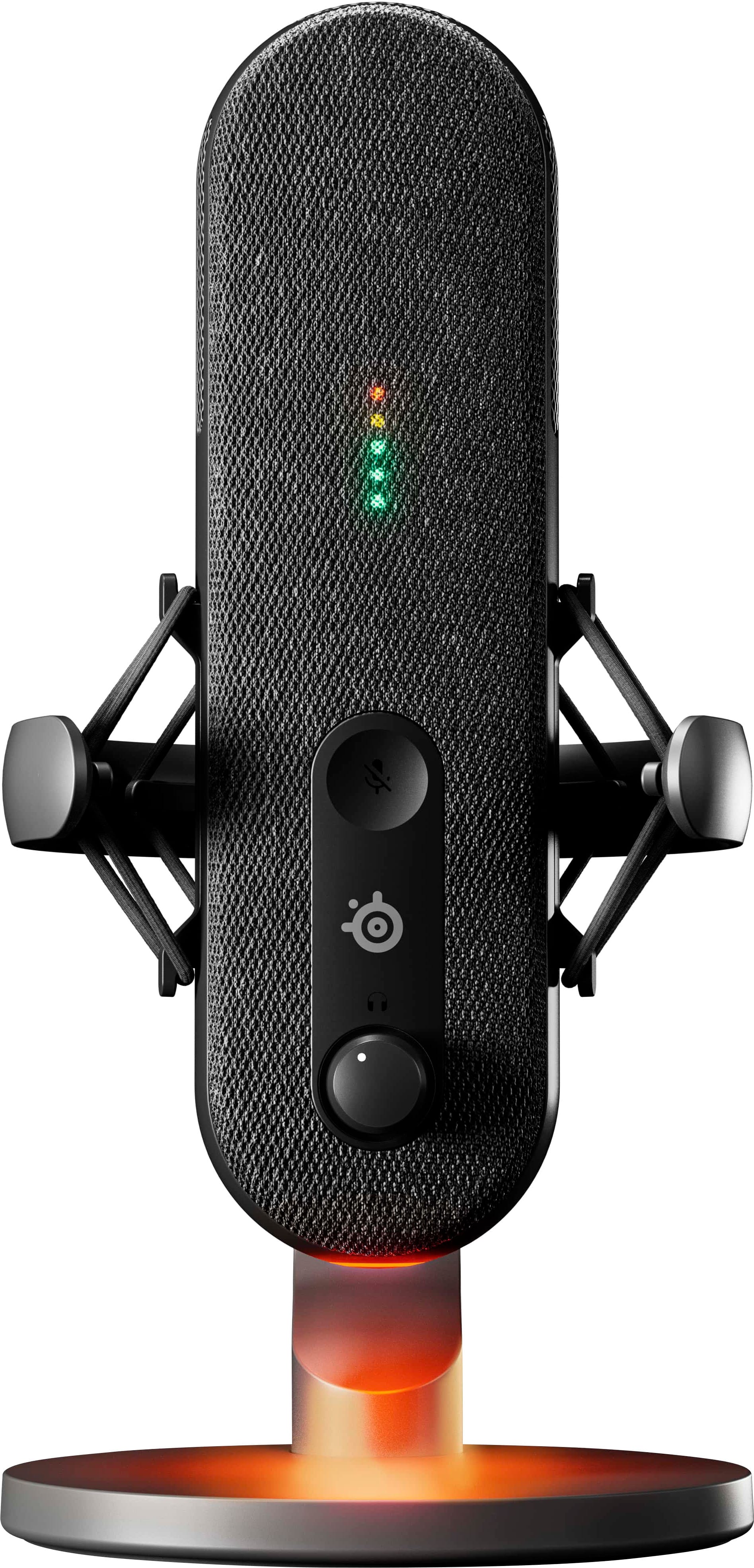 Alias microphone setup on a gaming desk with streaming equipment