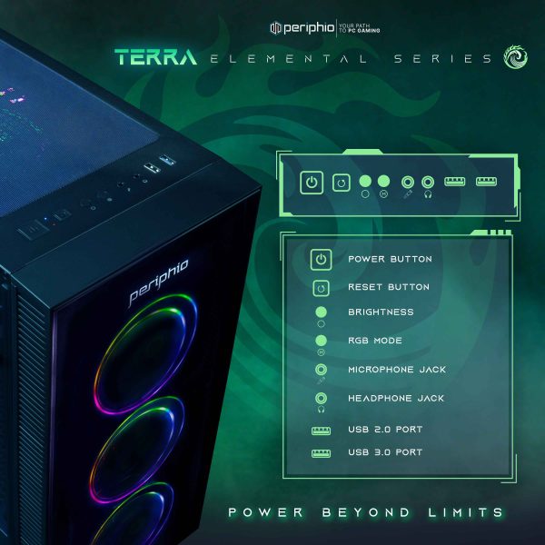 Periphio Terra Gaming PC AMD Ryzen 5 16GB RAM 1TB SSD-3