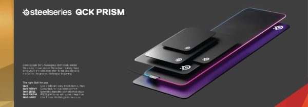 SteelSeries QcK Prism Gaming Mouse Pad RGB Smooth Surface-10
